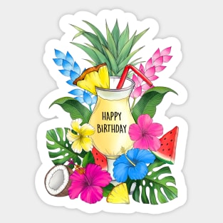 BEAUTIFUL TROPICAL BIRTHDAY Sticker